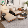 L-shape Couch Removable Cabinet Side Table Sofa Set